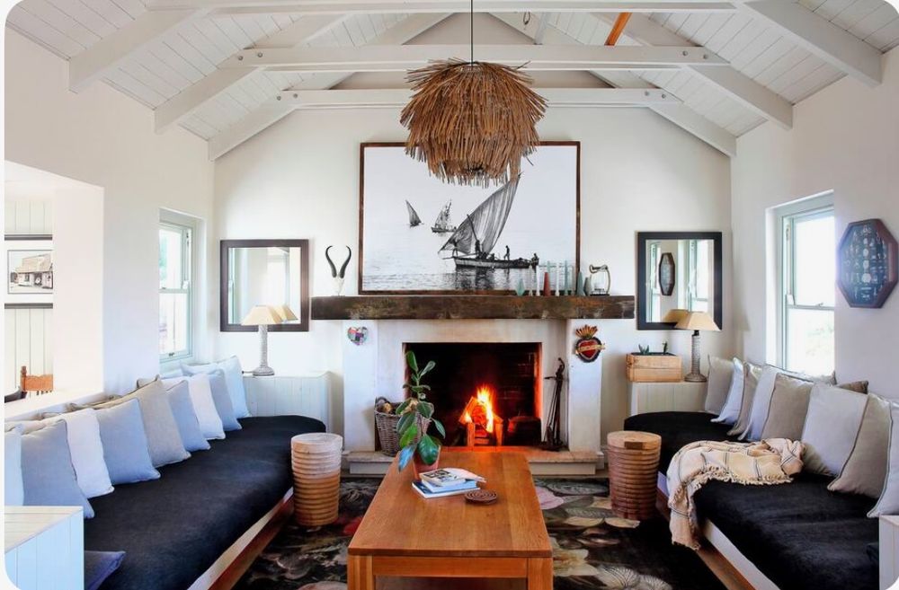 Living room with fireplace